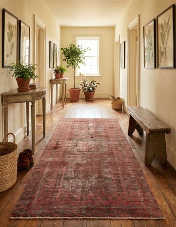 3' 3 x 6' 8 Hand Knotted Ultra Vintage Persian Wool Runner Rug