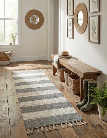 2' 2 x 8' Hand Woven Chindi Rag Runner Rug
