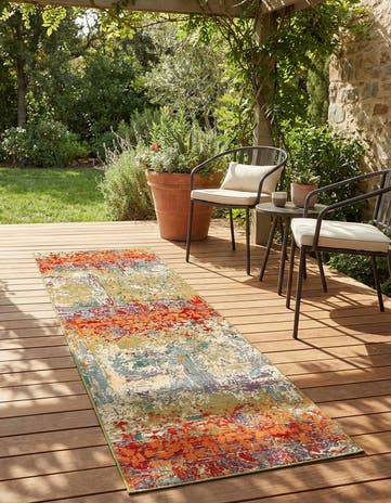 2' 7 x 9' Easy-Clean Modern Indoor / Outdoor Runner Rug