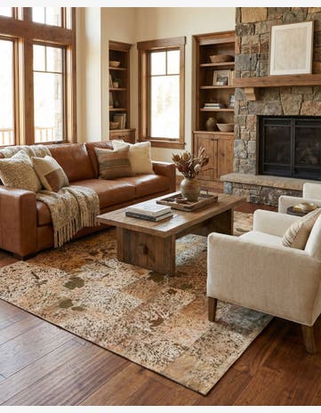 8' 1 x 10' 1 Cowhide Leather Rug