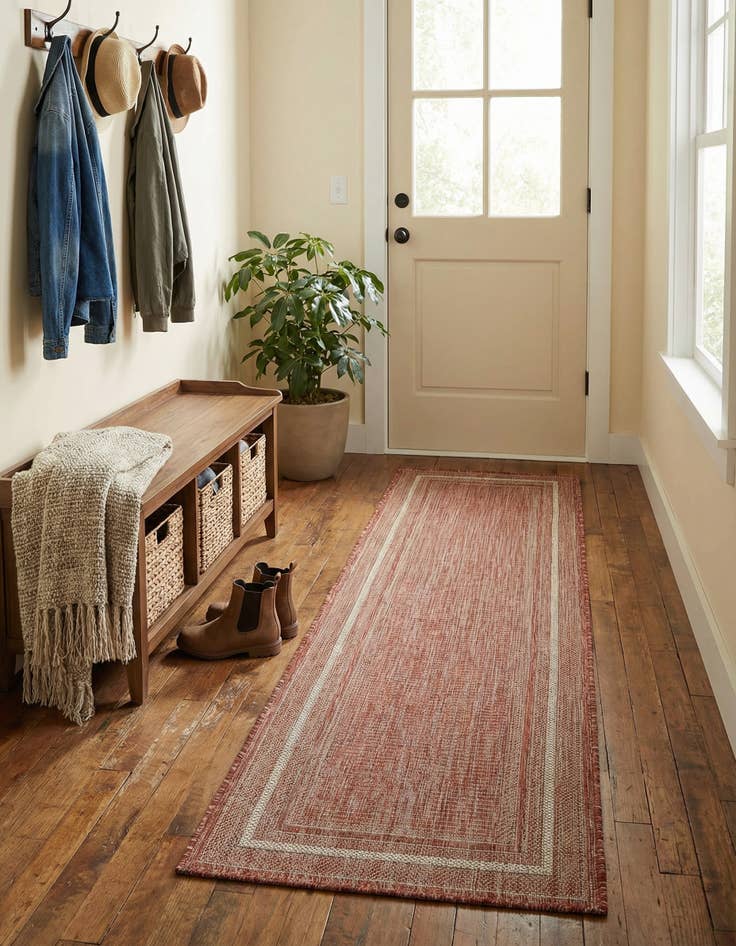 Detail image of 2' x 8' Easy-Clean Border Indoor / Outdoor Runner Rug
