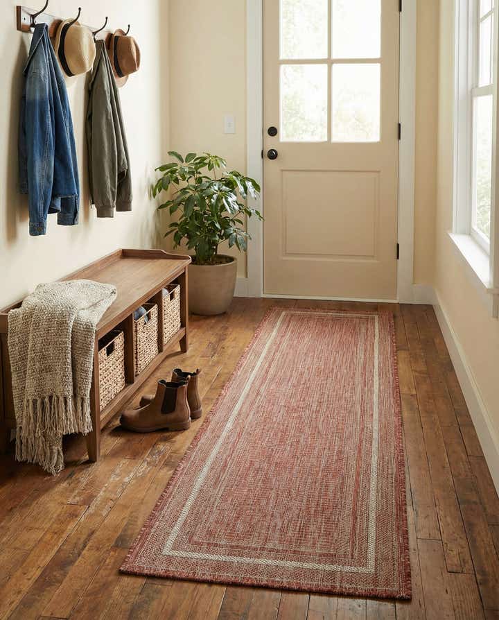 2' x 8' Easy-Clean Border Indoor / Outdoor Runner Rug