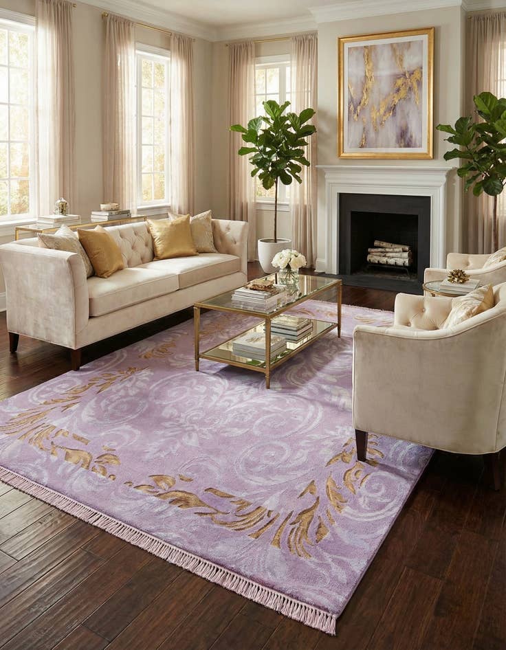 Detail image of 5' 9 x 8'  Hand Knotted Darya Wool Rug