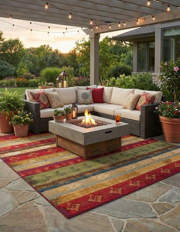 12' x 12' Easy-Clean Modern Indoor / Outdoor Square Rug