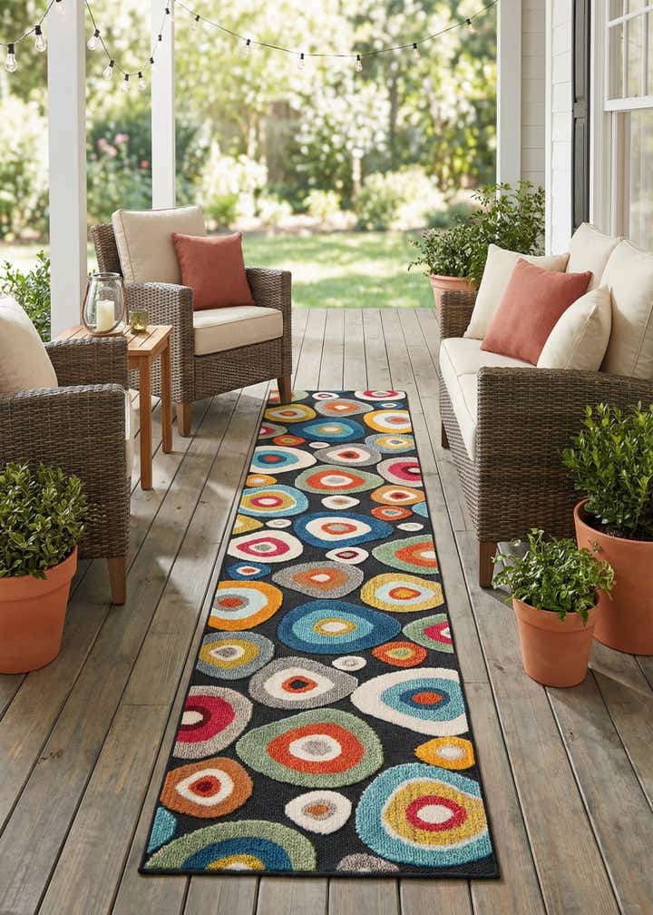 2' 7 x 12' Easy-Clean Casablanca Indoor / Outdoor Runner Rug