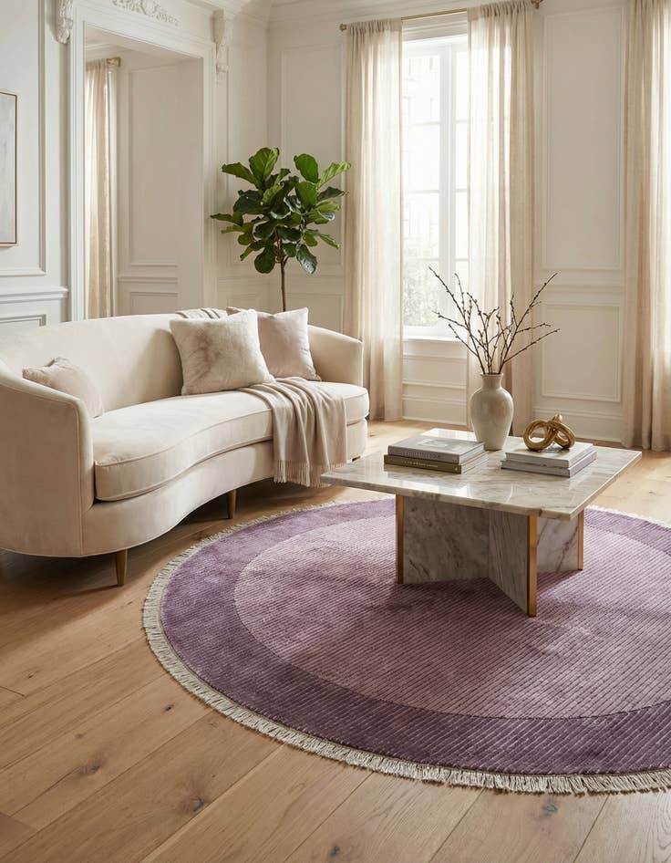 Detail image of 6' 6 x 6' 6 Hand Knotted Darya Wool Round Rug