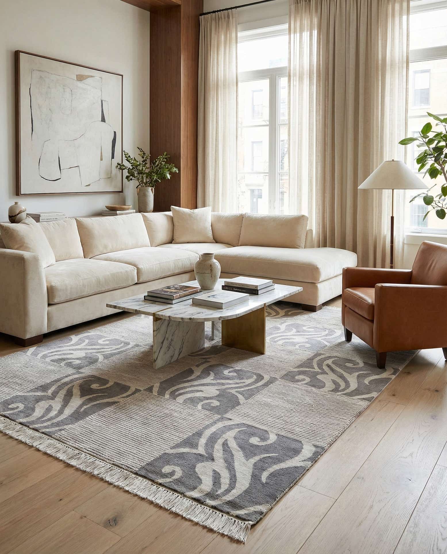 5' 9 x 8' 1 Hand Knotted Darya Wool Rug