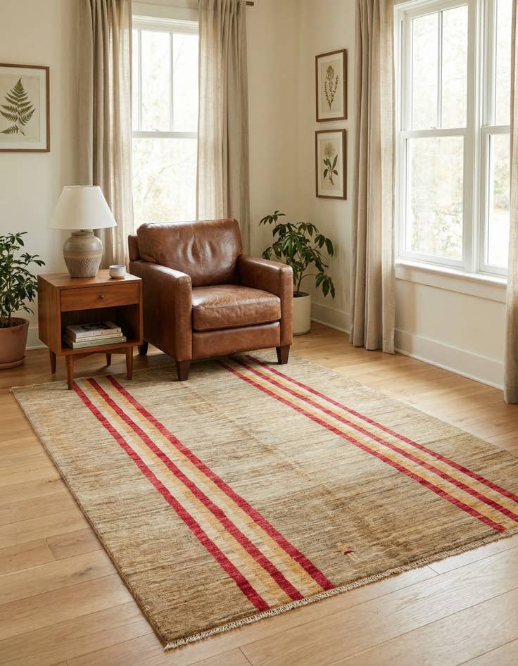 Detail image of 5' 5 x 7' 10  Hand Knotted Modern Ziegler Rug