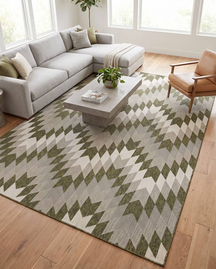 Detail image of 10' x 14' Easy-Clean Modern Indoor / Outdoor Rug