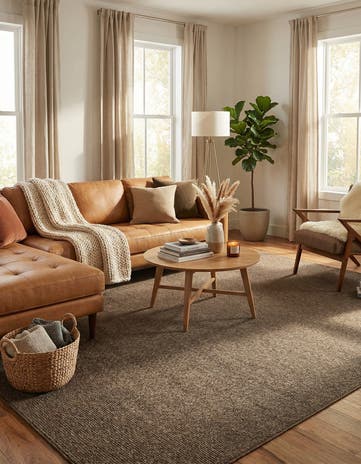 Brown Dunes Square Rug