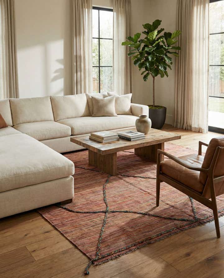 5' 8 x 8' 2 Hand Woven Kilim Modern Wool Rug