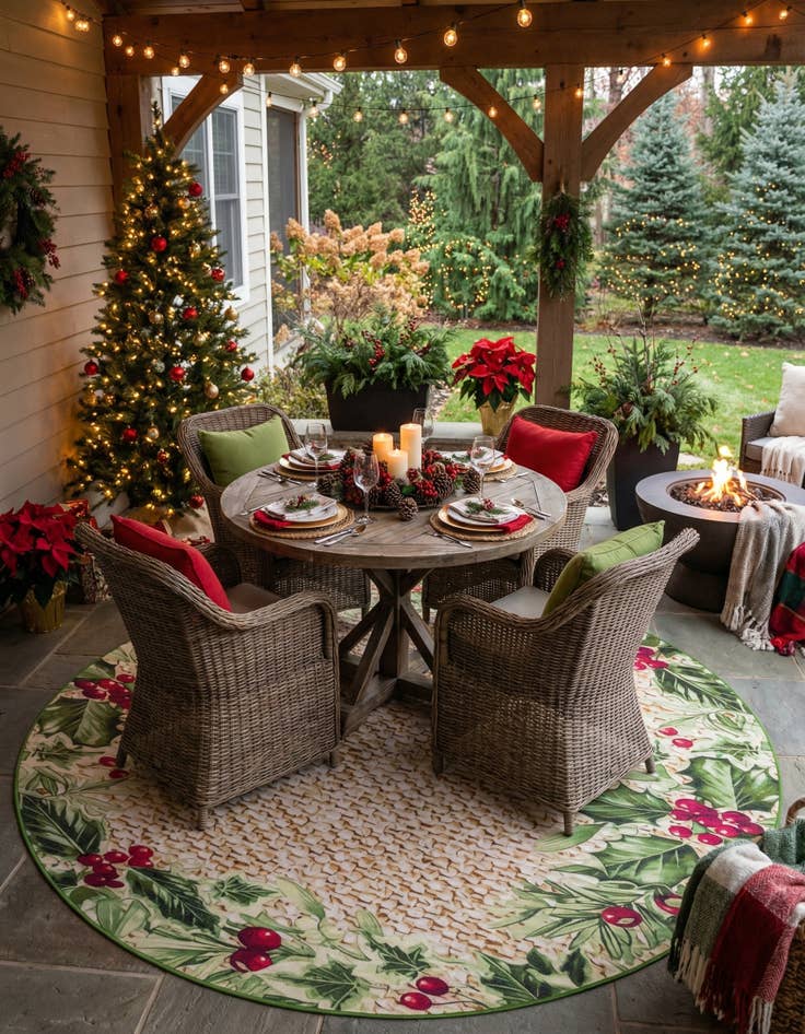 Detail image of 10' x 10'  Washable Jill Zarin Caribbean Indoor / Outdoor Round Rug