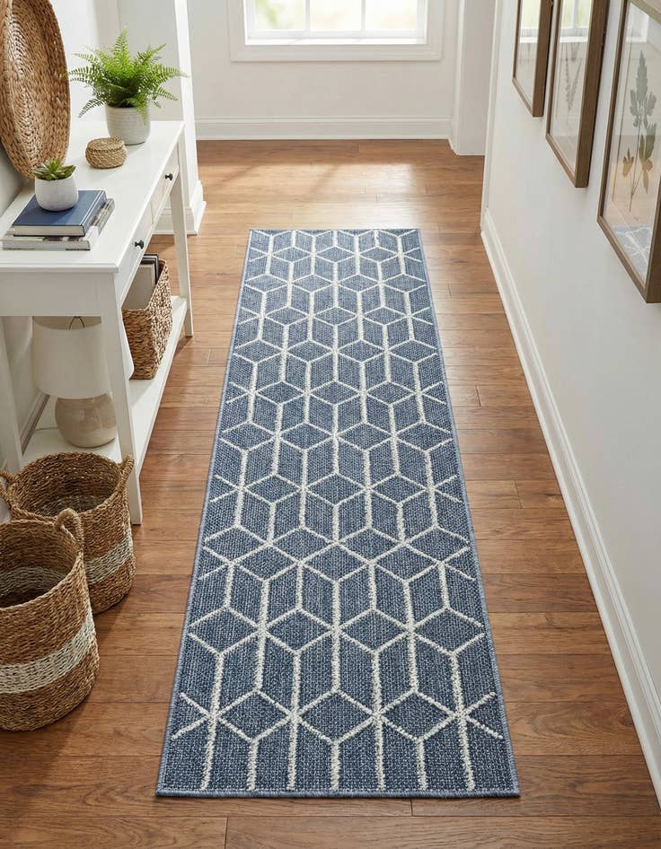 Detail image of 2' x 8'  Washable Trellis Indoor / Outdoor Runner Rug