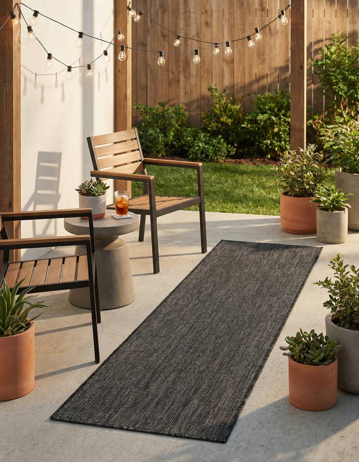 Detail image of 2' x 8'  Washable Solid Indoor / Outdoor Runner Rug