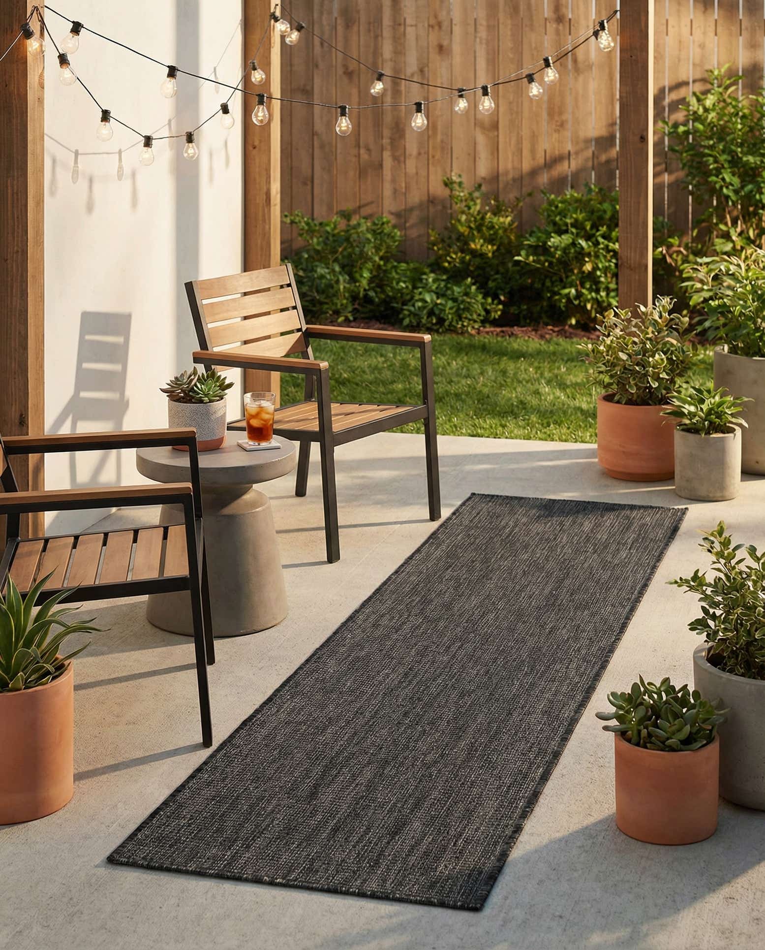 2' x 8' Easy-Clean Solid Indoor / Outdoor Runner Rug