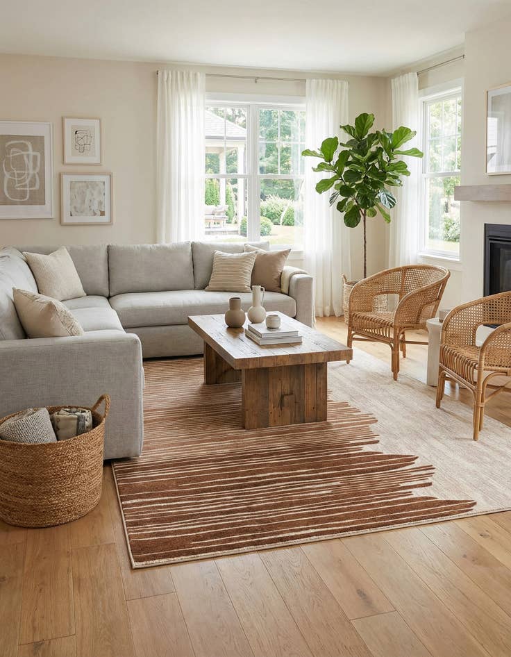 Detail image of  9' x 12'  Washable Modern Indoor / Outdoor Rug