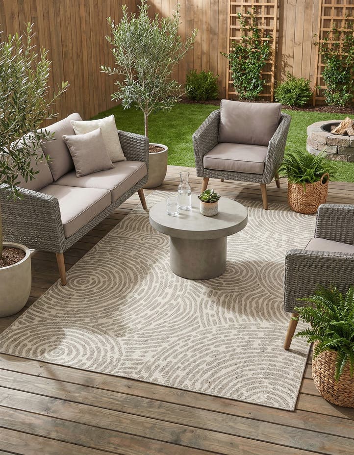 5' 3 x 8' Easy-Clean Modern Indoor / Outdoor...