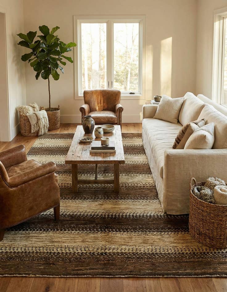 Detail image of 5' 5 x 7' 2  Hand Knotted Modern Ziegler Oriental Rug