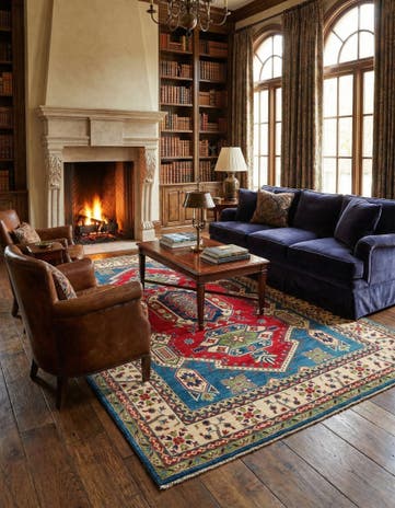 6' 8 x 10' Hand Knotted Kazak Rug