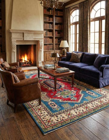 6' 8 x 10' Hand Knotted Kazak Rug