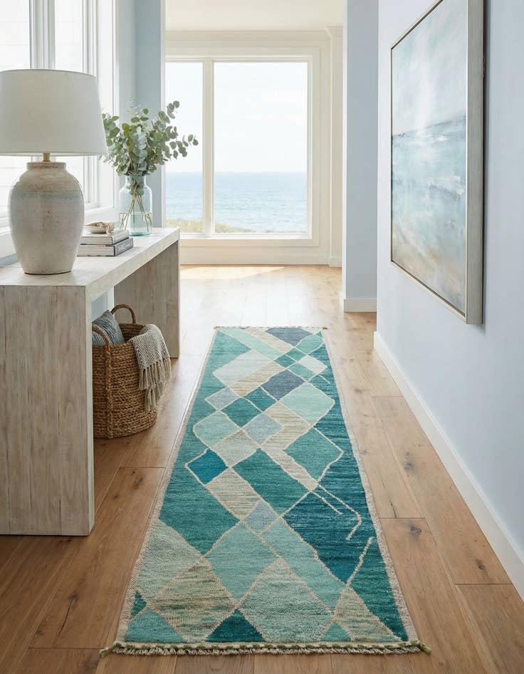 Detail image of 3' x 13' 9  Hand Knotted Moroccan Wool Runner Rug