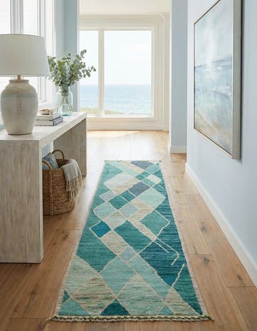3' x 13' 9 Hand Knotted Moroccan Wool Runner Rug