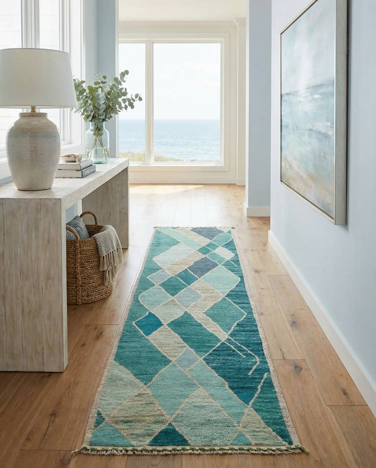 Detail image of 3' x 13' 9 Hand Knotted Moroccan Wool Runner Rug