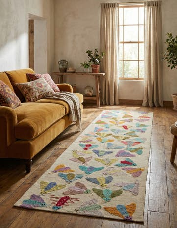 2' 5 x 9' 2 Hand Woven Kilim Suzani Wool Runner Rug