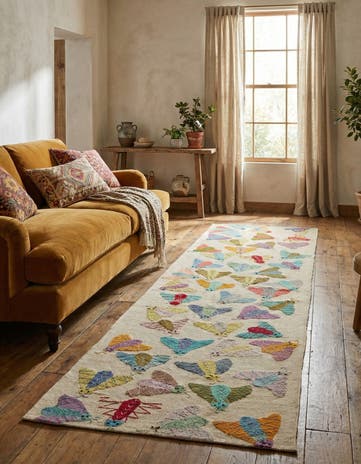 2' 5 x 9' 2 Hand Woven Kilim Suzani Wool Runner Rug