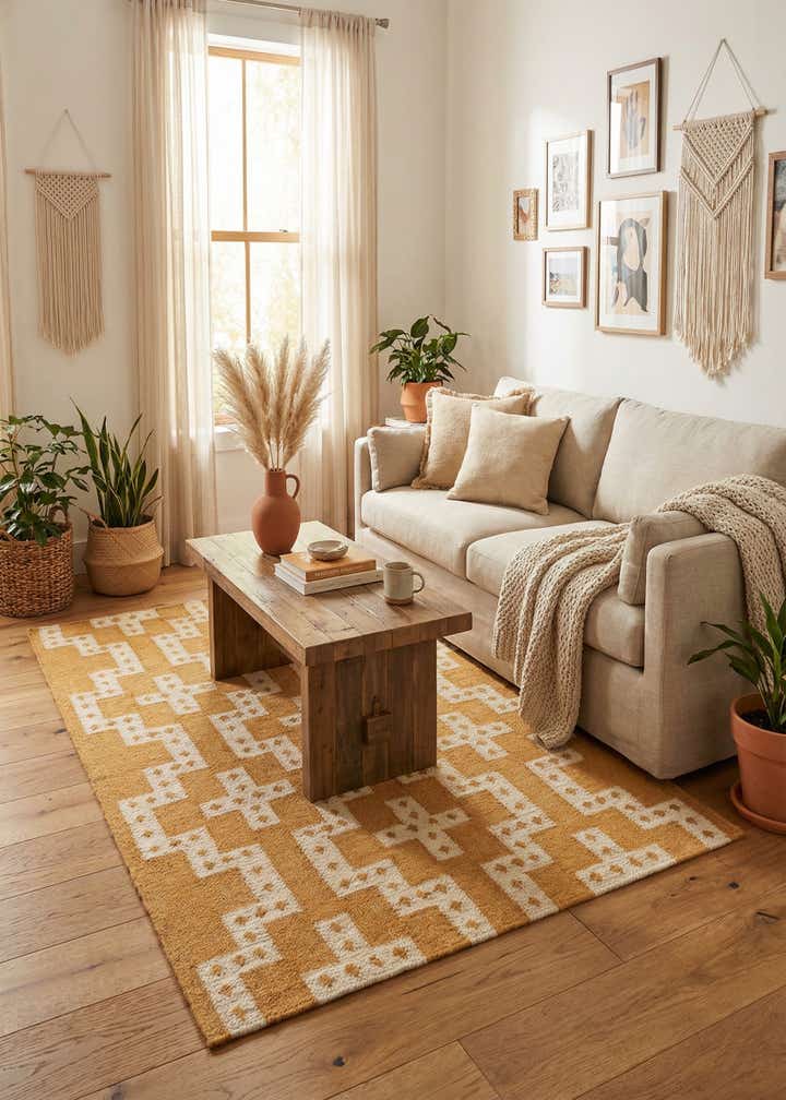 4' 1 x 6' 1 Hand Woven Kilim Wool Rug