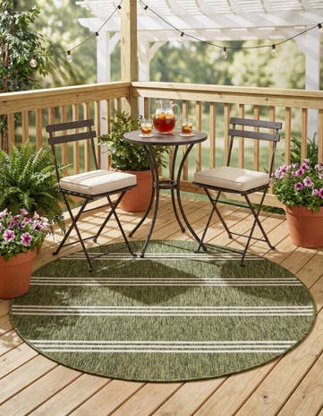 4' x 4' Easy-Clean Jill Zarin Anguilla Indoor / Outdoor Round Rug