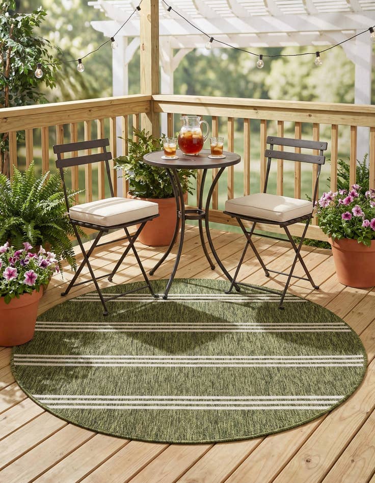 Detail image of 4' x 4'  Washable Jill Zarin Anguilla Indoor / Outdoor Round Rug