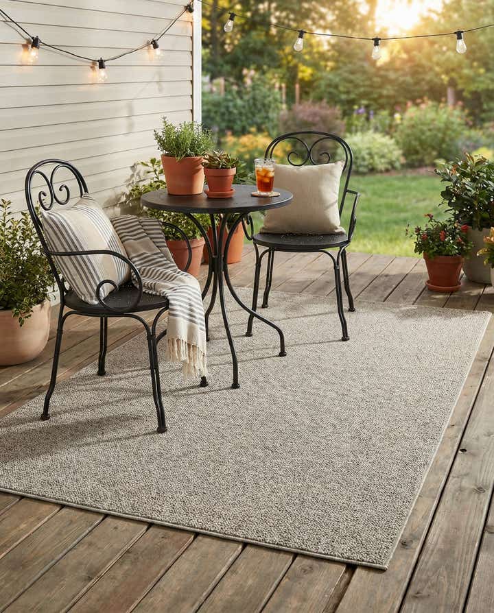 4' 1 x 6' 1 Easy-Clean Solid Indoor / Outdoor Rug
