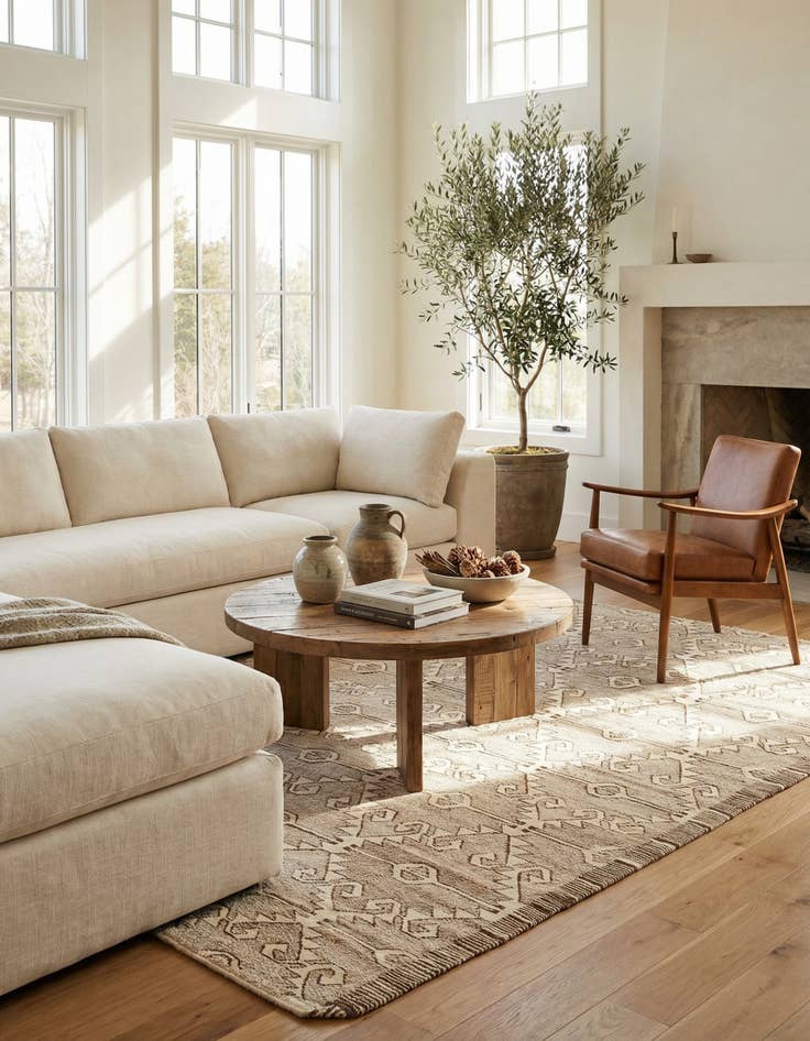 Detail image of 6' 6 x 9' 4  Hand Woven Kilim Modern Wool Rug