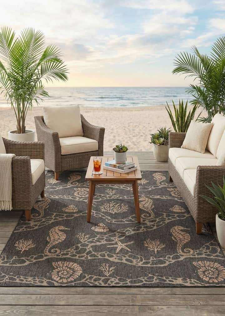 10' x 14' Easy-Clean Coastal Indoor / Outdoor Rug