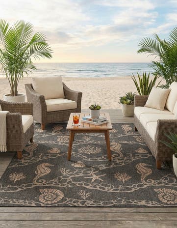 10' x 14' Easy-Clean Coastal Indoor / Outdoor Rug