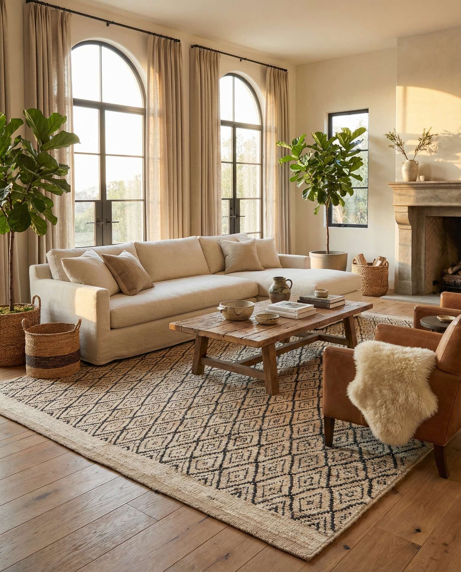 5' 10 x 8' 3 Hand Knotted Moroccan Wool Rug