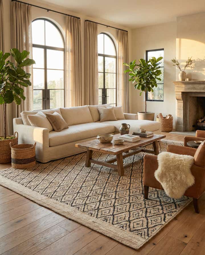 5' 10 x 8' 3 Hand Knotted Moroccan Wool Rug