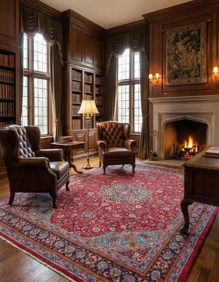 Detail image of  10' x 13' 3  Hand Knotted Sarough Persian Wool Rug