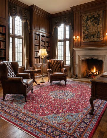 10' x 13' 3 Hand Knotted Sarough Persian Wool Rug