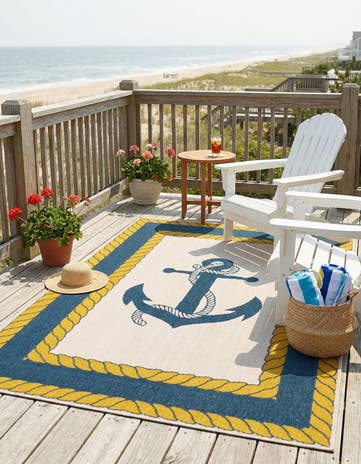 4' x 6' Easy-Clean Coastal Indoor / Outdoor Rug
