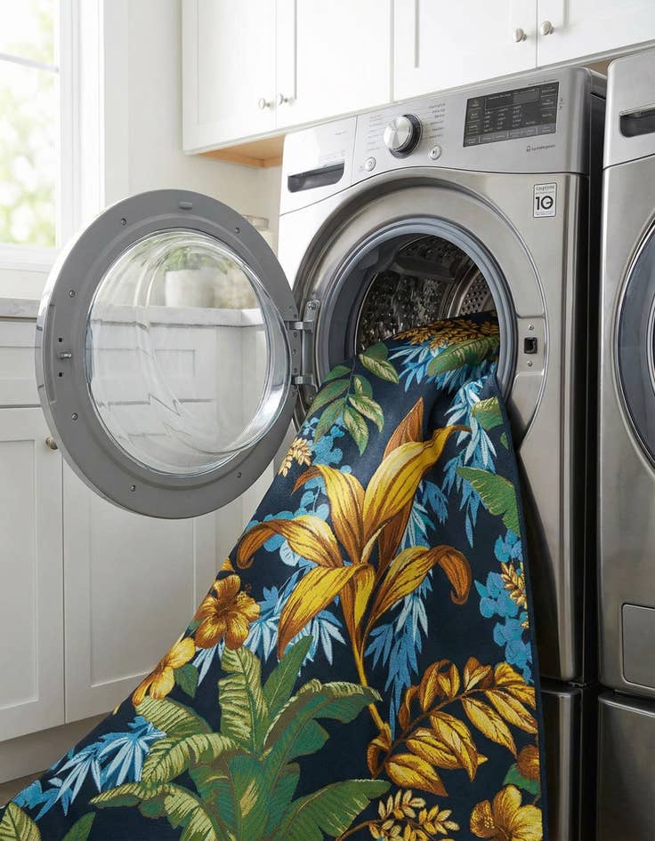 Detail image of  7' x 10'  Washable Botanical Indoor / Outdoor Rug