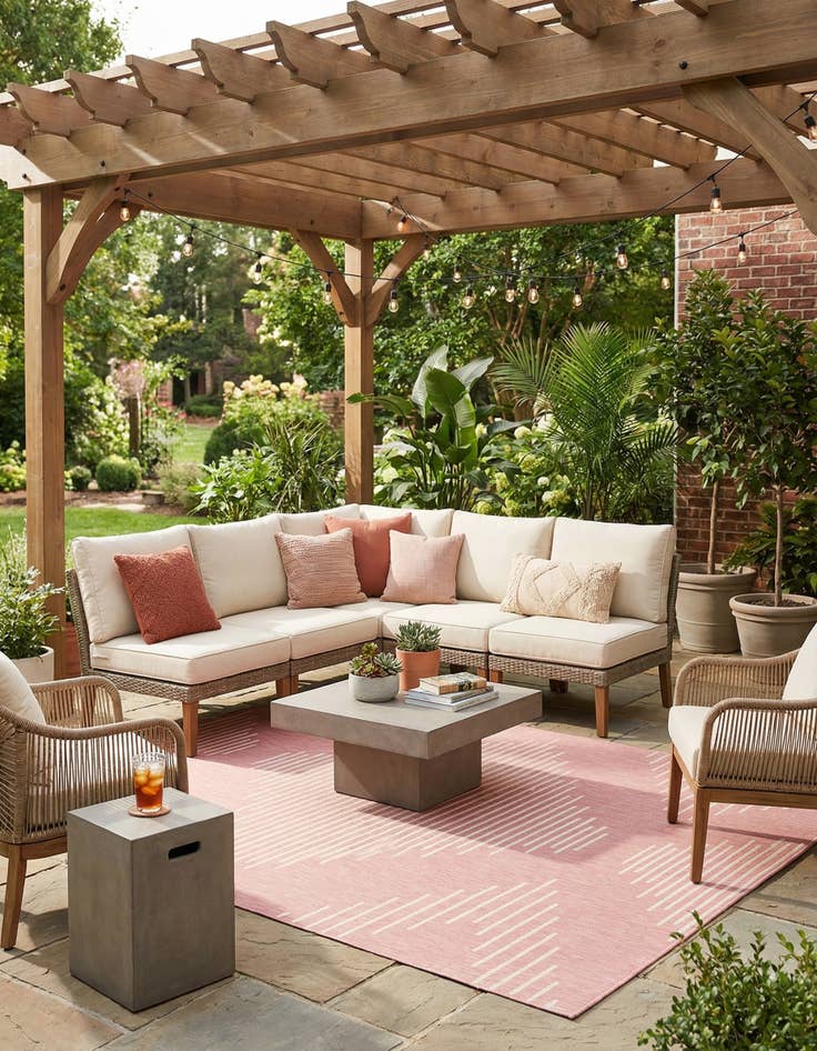 Detail image of 10' x 13' Easy-Clean Modern Indoor / Outdoor Rug