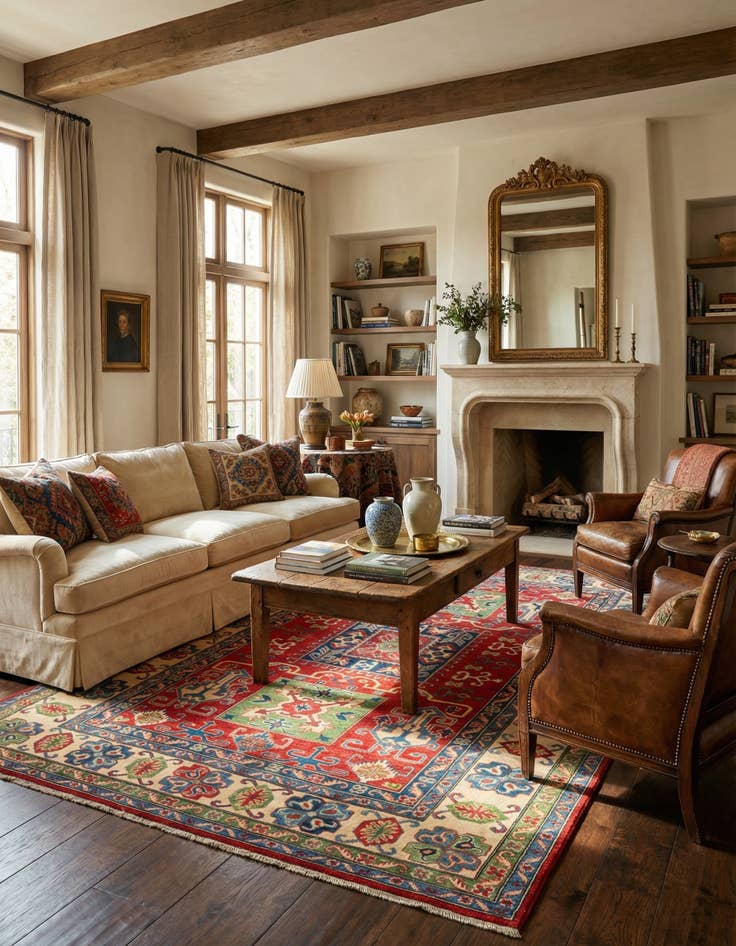 Detail image of  6' 8 x 9' 8  Hand Knotted Kazak Rug