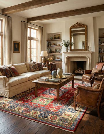 6' 8 x 9' 8 Hand Knotted Kazak Rug