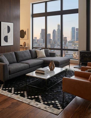 5' x 8' 1 Cowhide - Patchwork Rug