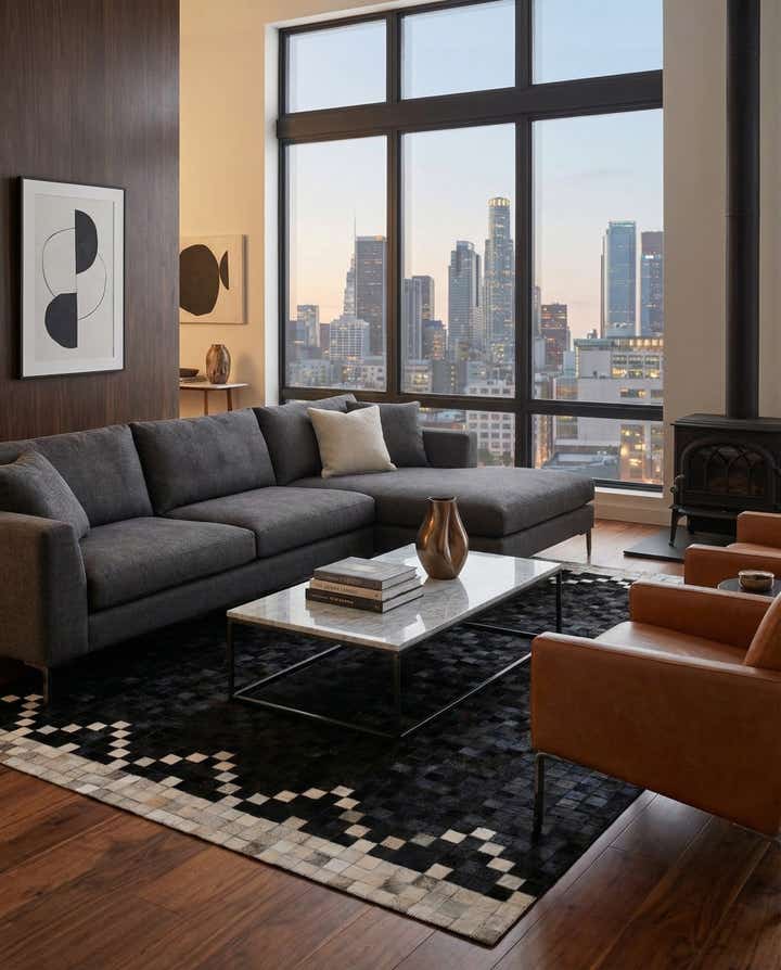 5' x 8' 1 Cowhide - Patchwork Rug