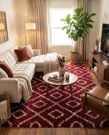  10' 8 x 14' Lattice Shag Rug