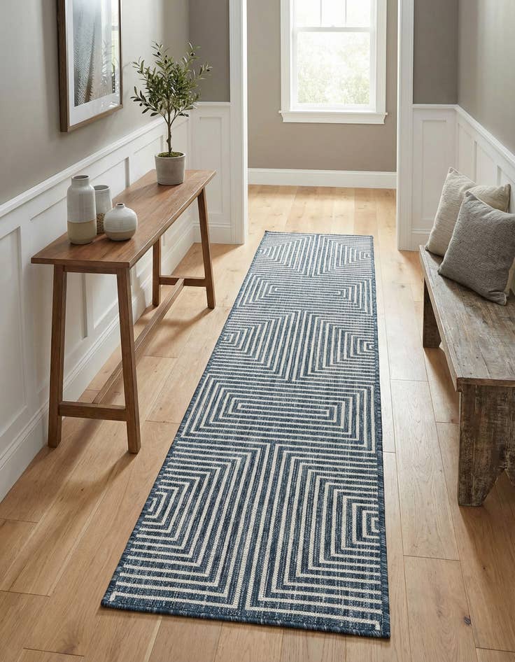 Detail image of 2' x 8'  Washable Modern Indoor / Outdoor Runner Rug