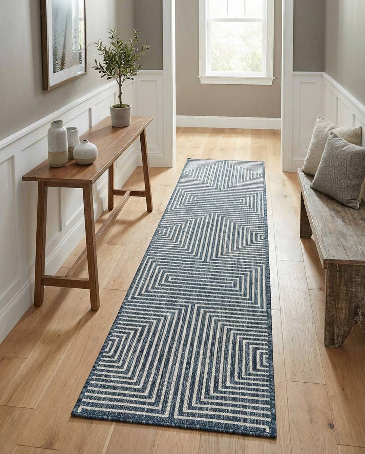 Detail image of 2' x 8' Easy-Clean Modern Indoor / Outdoor Runner Rug